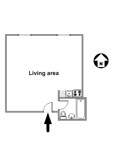New York Studio accommodation - apartment layout  (NY-14638)