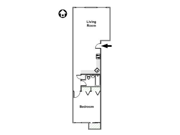 New York T2 logement location appartement - plan schématique  (NY-14643)