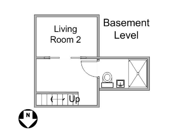 New York 2 Camere da letto - Triplex affitto bed breakfast - piantina approssimativa dell' appartamento 3 (NY-14647)