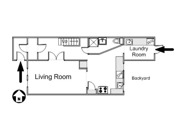 New York 3 Camere da letto - Duplex affitto bed breakfast - piantina approssimativa dell' appartamento 1 (NY-14683)
