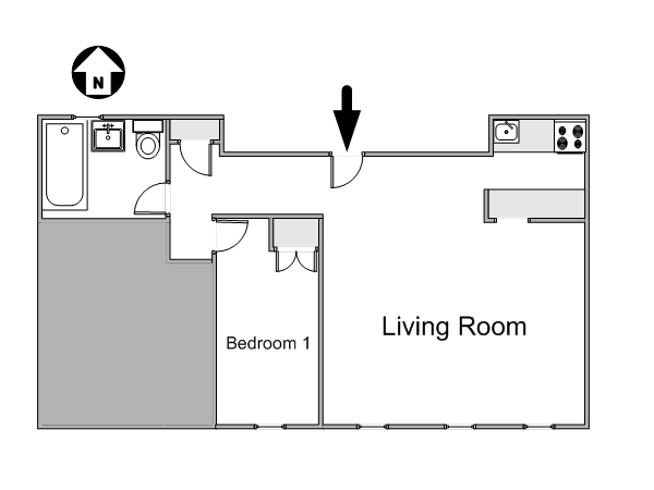 New York T3 appartement colocation - plan sch&eacute;matique  (NY-14686)