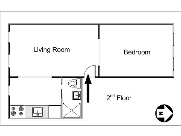New York 1 Bedroom apartment - apartment layout  (NY-14691)