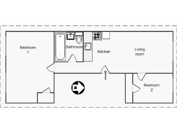 New York 2 Camere da letto appartamento - piantina approssimativa dell' appartamento  (NY-14699)