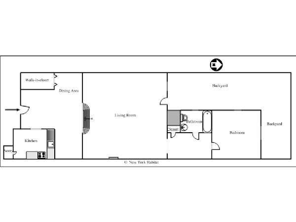 New York 1 Bedroom apartment - apartment layout  (NY-14707)