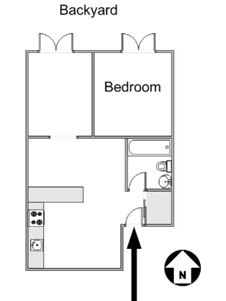 New York 1 Bedroom apartment - apartment layout  (NY-14758)