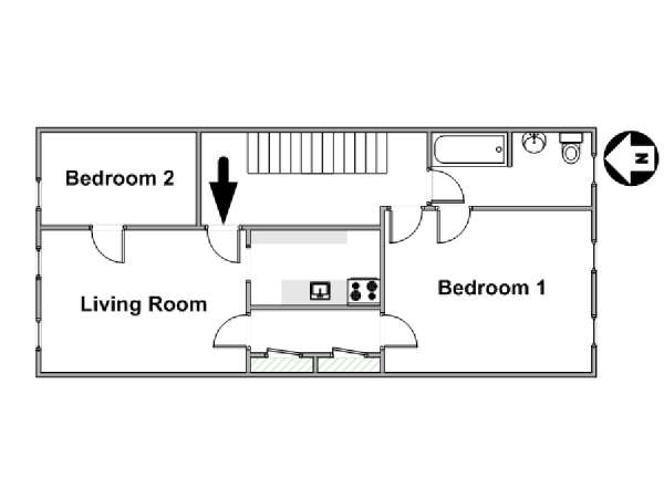 Nueva York 2 Dormitorios apartamento - esquema  (NY-14768)