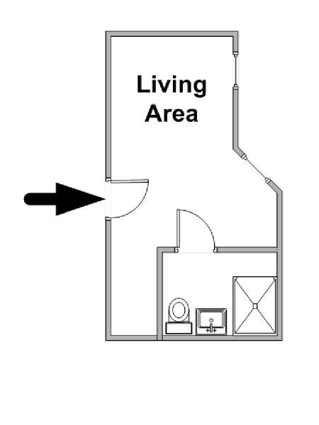 New York Monolocale appartamento - piantina approssimativa dell' appartamento 1 (NY-14772)