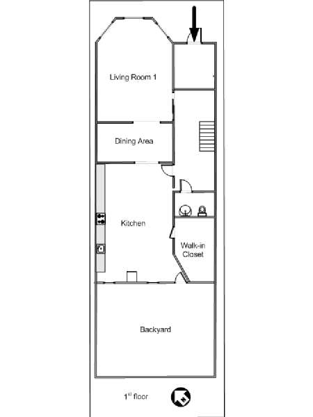 New York 2 Bedroom - Triplex accommodation - apartment layout 2 (NY-14778)