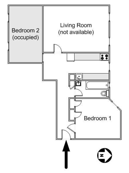 New York 2 Bedroom roommate share apartment - apartment layout (NY-14798) New York 2 Bedroom roommate share apartment - apartment layout (NY-14798)