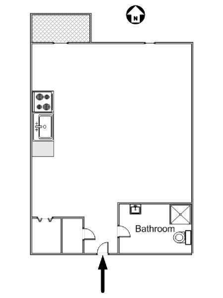 New York Studio T1 logement location appartement - plan schématique  (NY-14817)