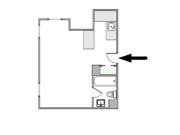 New York Monolocale appartamento casa vacanze - piantina approssimativa dell' appartamento  (NY-14824)