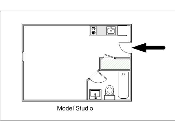 New York Studio T1 appartement location vacances - plan schématique  (NY-14825)