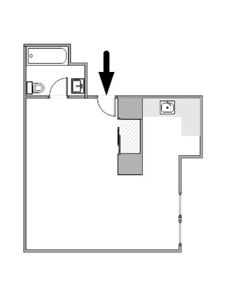 New York Studio T1 appartement location vacances - plan schématique  (NY-14826)