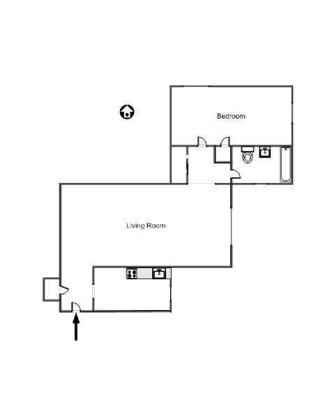 Nueva York 1 Dormitorio apartamento - esquema  (NY-14893)