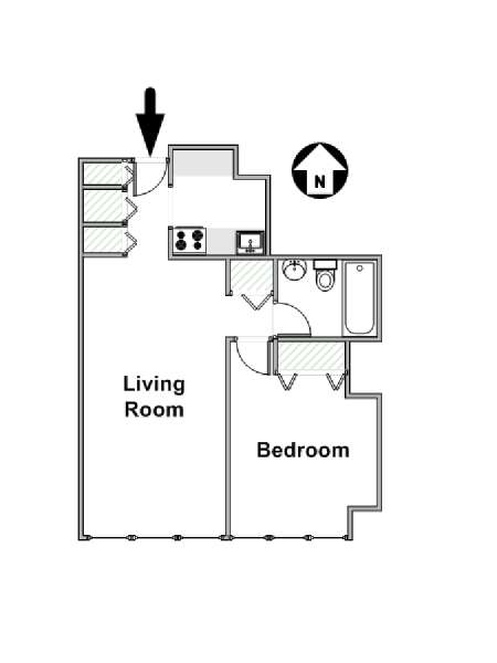 Nueva York 1 Dormitorio apartamento - esquema  (NY-14902)