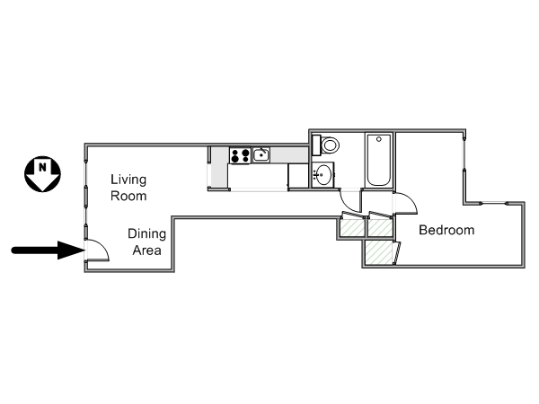 Nueva York 1 Dormitorio apartamento - esquema (NY-14907) Nueva York 1 Dormitorio apartamento - esquema (NY-14907)