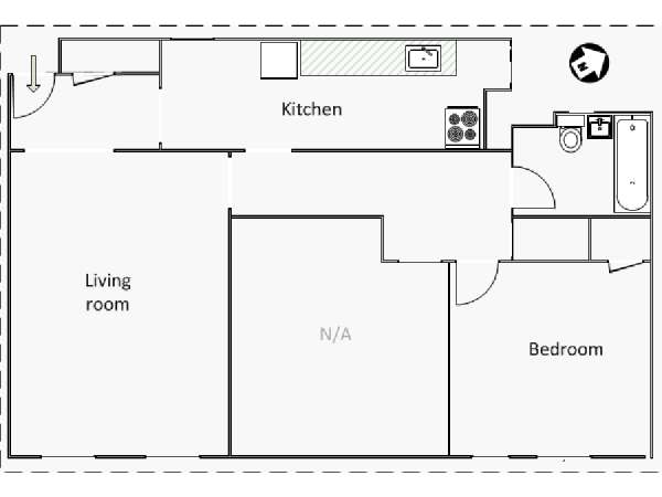 New York 2 Bedroom roommate share apartment - apartment layout  (NY-14912)