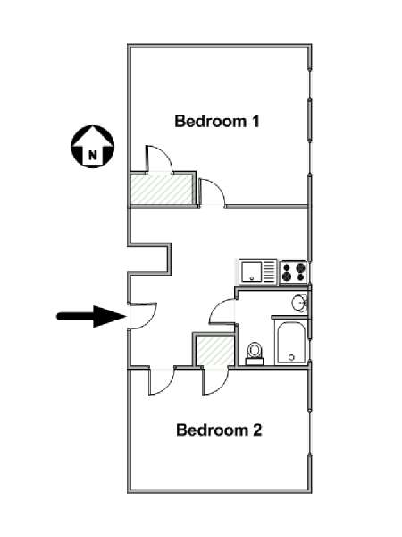 New York 2 Camere da letto appartamento - piantina approssimativa dell' appartamento  (NY-14919)