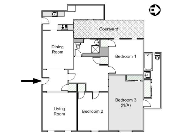 New York T4 appartement colocation - plan schématique (NY-14925) New York T4 appartement colocation - plan schématique (NY-14925)