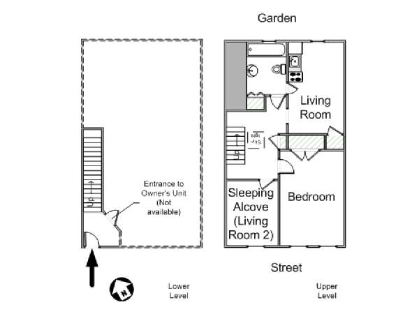 New York 1 Bedroom apartment - apartment layout  (NY-14942)