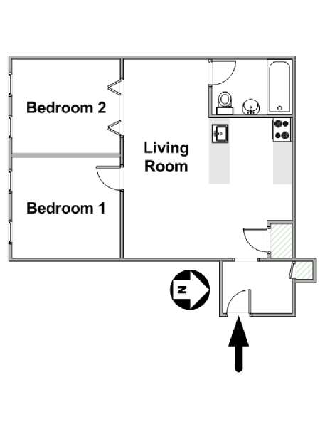 New York 2 Bedroom apartment - apartment layout  (NY-14947)