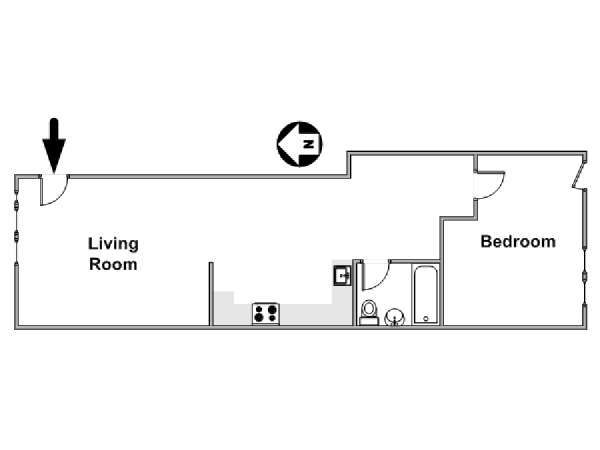 New York 1 Bedroom apartment - apartment layout  (NY-14950)