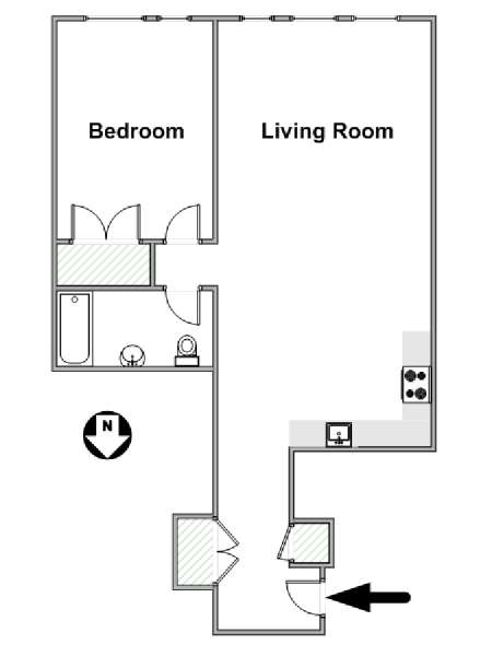 Nueva York 1 Dormitorio apartamento - esquema  (NY-14951)