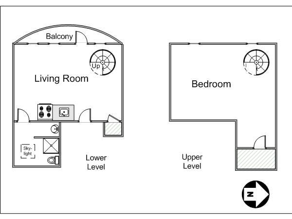 New York 2 Zimmer - Duplex wohnungsvermietung - layout (NY-14962) New York 2 Zimmer - Duplex wohnungsvermietung - layout (NY-14962)