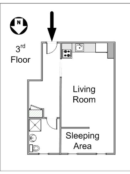 New York Studiowohnung wohnungsvermietung - layout  (NY-14971)