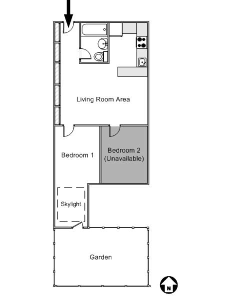 New York 2 Camere da letto stanza in affitto - piantina approssimativa dell' appartamento  (NY-14991)