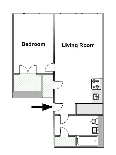 New York 1 Bedroom apartment - apartment layout  (NY-15007)