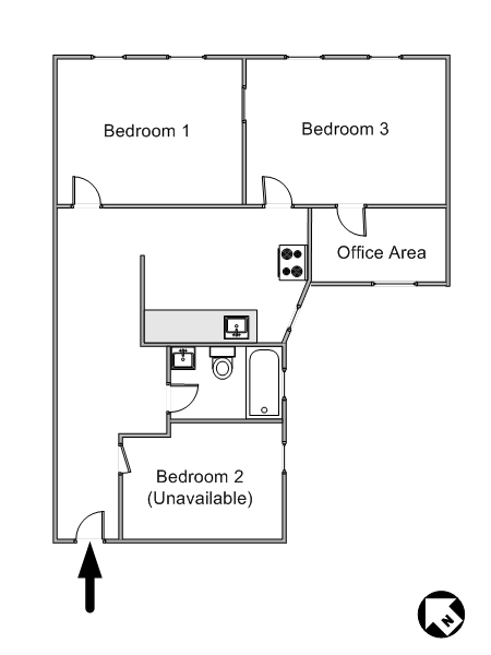 New York 4 Zimmer wohngemeinschaft - layout  (NY-15037)