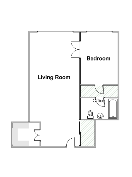 New York 1 Bedroom apartment - apartment layout  (NY-15051)