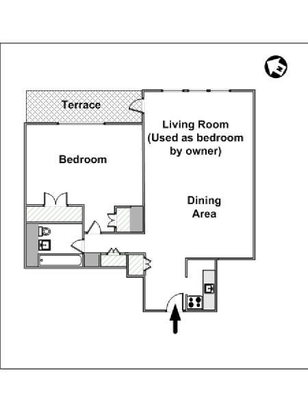 New York 2 Zimmer wohngemeinschaft - layout (NY-15083) New York 2 Zimmer wohngemeinschaft - layout (NY-15083)
