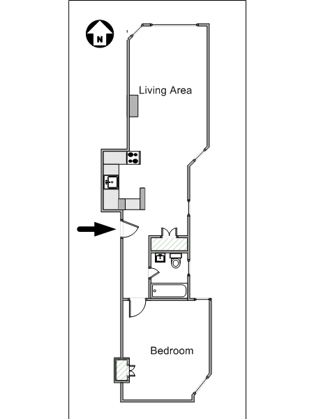 New York 1 Bedroom apartment - apartment layout (NY-15106) New York 1 Bedroom apartment - apartment layout (NY-15106)