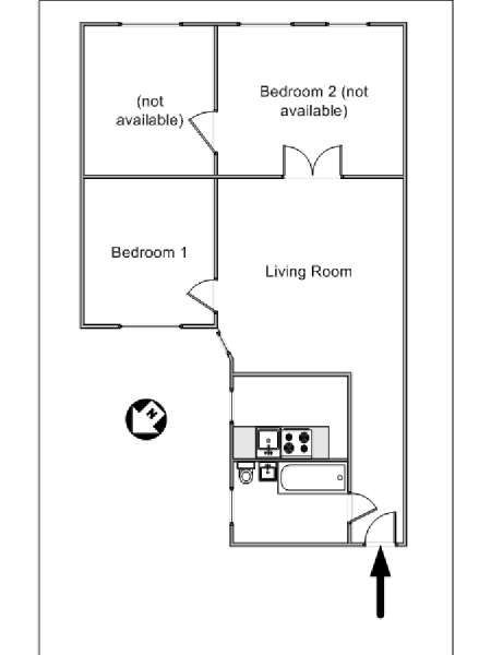 New York T3 appartement colocation - plan schématique  (NY-15110)