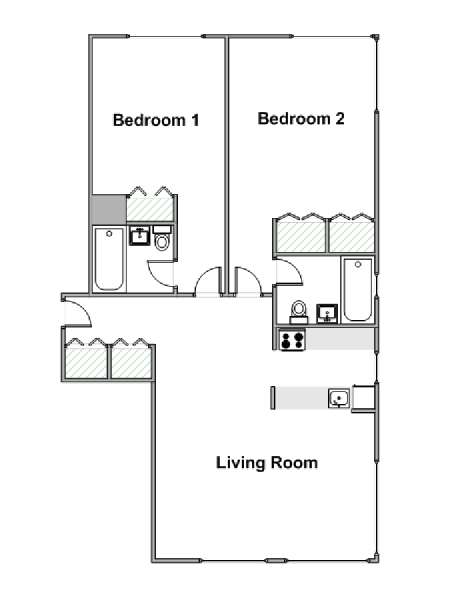 New York 3 Zimmer wohnungsvermietung - layout  (NY-15131)