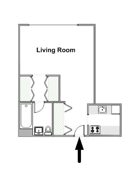 New York Studio T1 logement location appartement - plan schématique  (NY-15139)