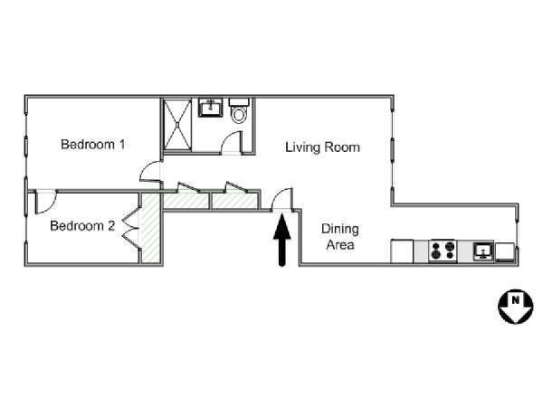 New York 2 Bedroom apartment - apartment layout  (NY-15167)