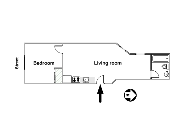 New York 1 Bedroom apartment - apartment layout (NY-15180) New York 1 Bedroom apartment - apartment layout (NY-15180)