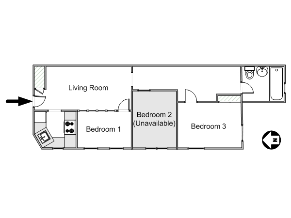 New York 4 Zimmer wohngemeinschaft - layout (NY-15204) New York 4 Zimmer wohngemeinschaft - layout (NY-15204)