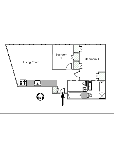 Nueva York 2 Dormitorios apartamento - esquema (NY-15263) Nueva York 2 Dormitorios apartamento - esquema (NY-15263)