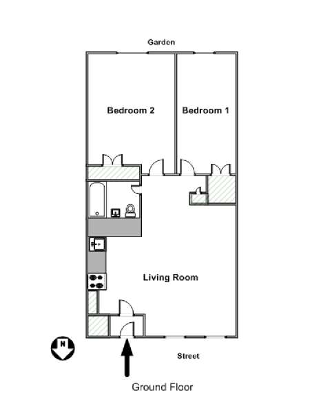 New York 2 Bedroom accommodation - apartment layout  (NY-15298)