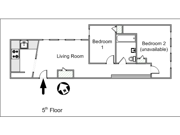 New York T3 appartement colocation - plan schématique (NY-15314) New York T3 appartement colocation - plan schématique (NY-15314)
