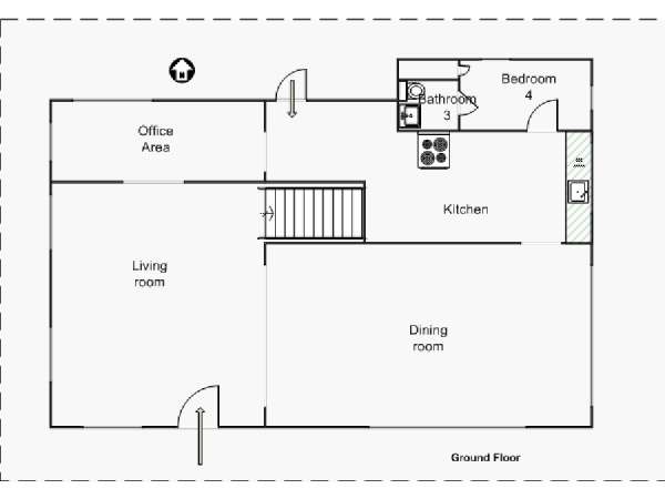 New York 5 Camere da letto - Triplex appartamento - piantina approssimativa dell' appartamento 2 (NY-15322) New York 5 Camere da letto - Triplex appartamento - piantina approssimativa dell' appartamento 2 (NY-15322)
