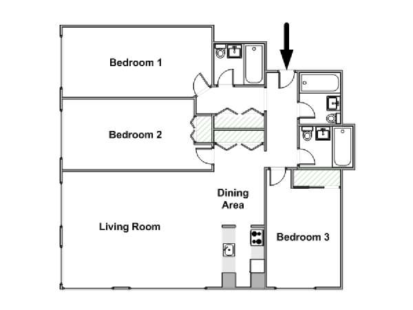 New York T4 logement location appartement - plan sch&eacute;matique  (NY-15331)