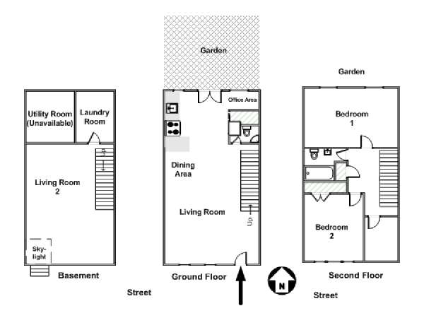 New York 3 Zimmer - Triplex wohnungsvermietung - layout  (NY-15355)