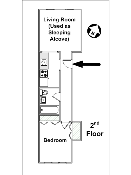 New York 2 Zimmer wohngemeinschaft - layout  (NY-15362)