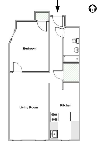 Nueva York 1 Dormitorio apartamento - esquema  (NY-15393)