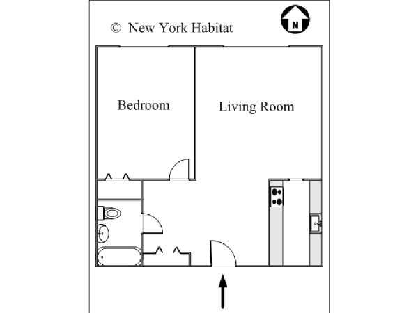 New York 1 Bedroom apartment - apartment layout (NY-15399) New York 1 Bedroom apartment - apartment layout (NY-15399)